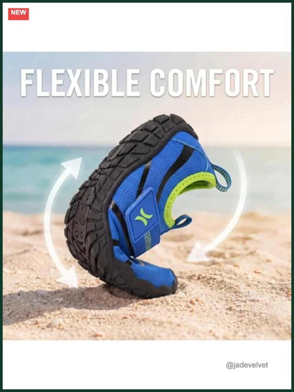Quick-Dry Breathable Water Shoes with Adjustable Strap & Grip Sole for Beach